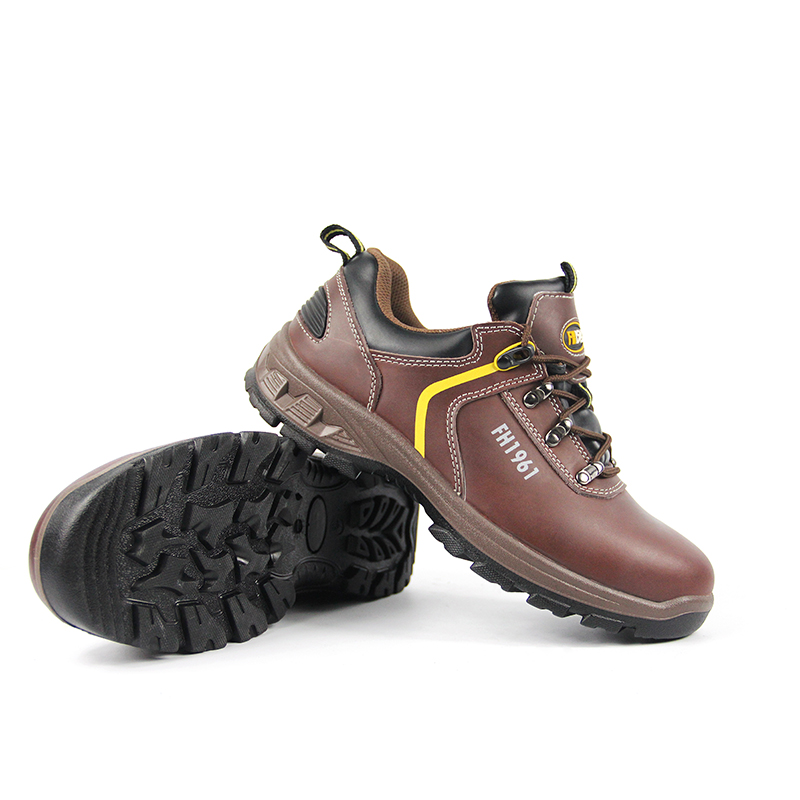 brown upper safety shoes